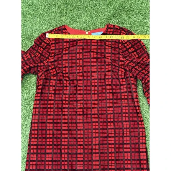 Draper James Roslyn Midi Dress Size 6 Red Plaid Bell Sleeves‎ Festival DRW0611 - Picture 10 of 16